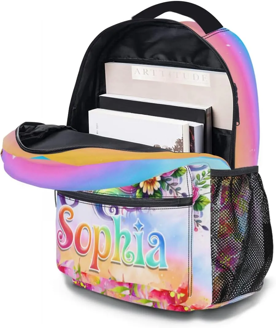 Back to School Personalized Backpacks for Girls Backpack and Lunch Box Set Gifts for Daughter Customized Kids Backpack Casual Unisex School Bags Custom Backpack Shoulders with Name