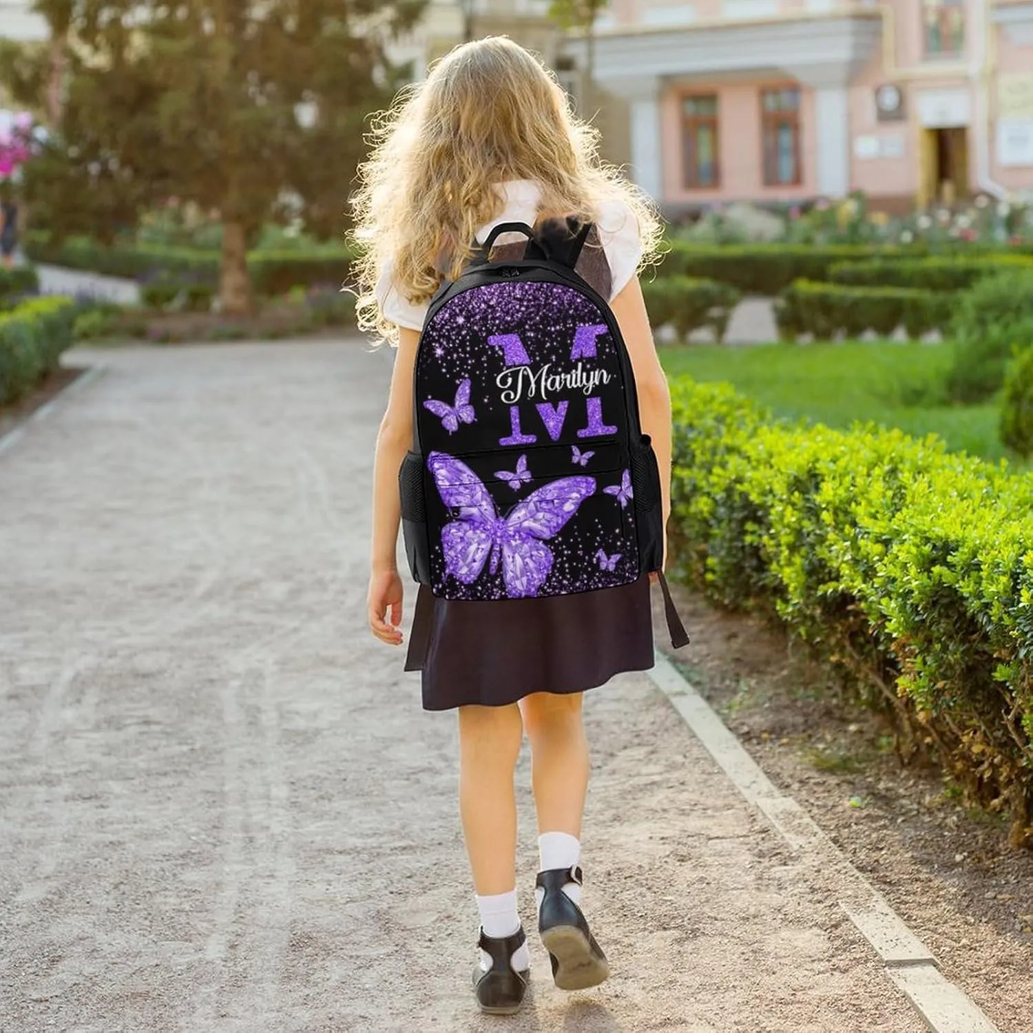 Back to School Personalized Backpacks for Girls Backpack and Lunch Box Set Gifts for Daughter Customized Kids Backpack Casual Unisex School Bags Custom Backpack Shoulders with Name
