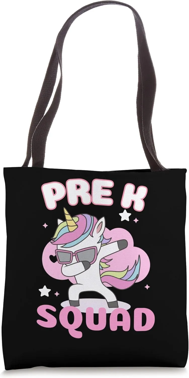Back To School Team Pre- K Dabbing Unicorn Squad Crew Team Tote Bag