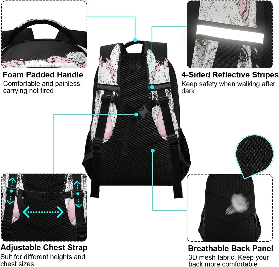Backpack Bookbag Cute French Bulldog School Bag Travel Bag for Girls Boys Teen