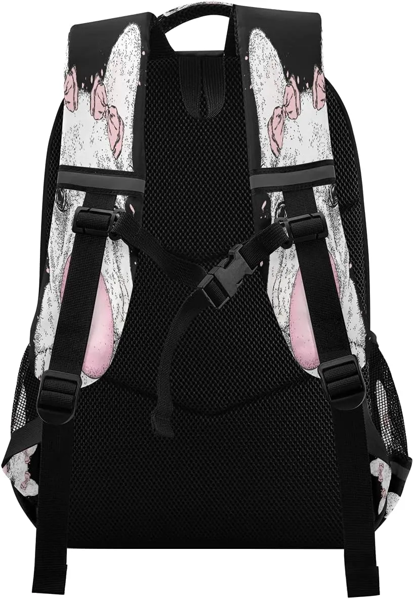 Backpack Bookbag Cute French Bulldog School Bag Travel Bag for Girls Boys Teen