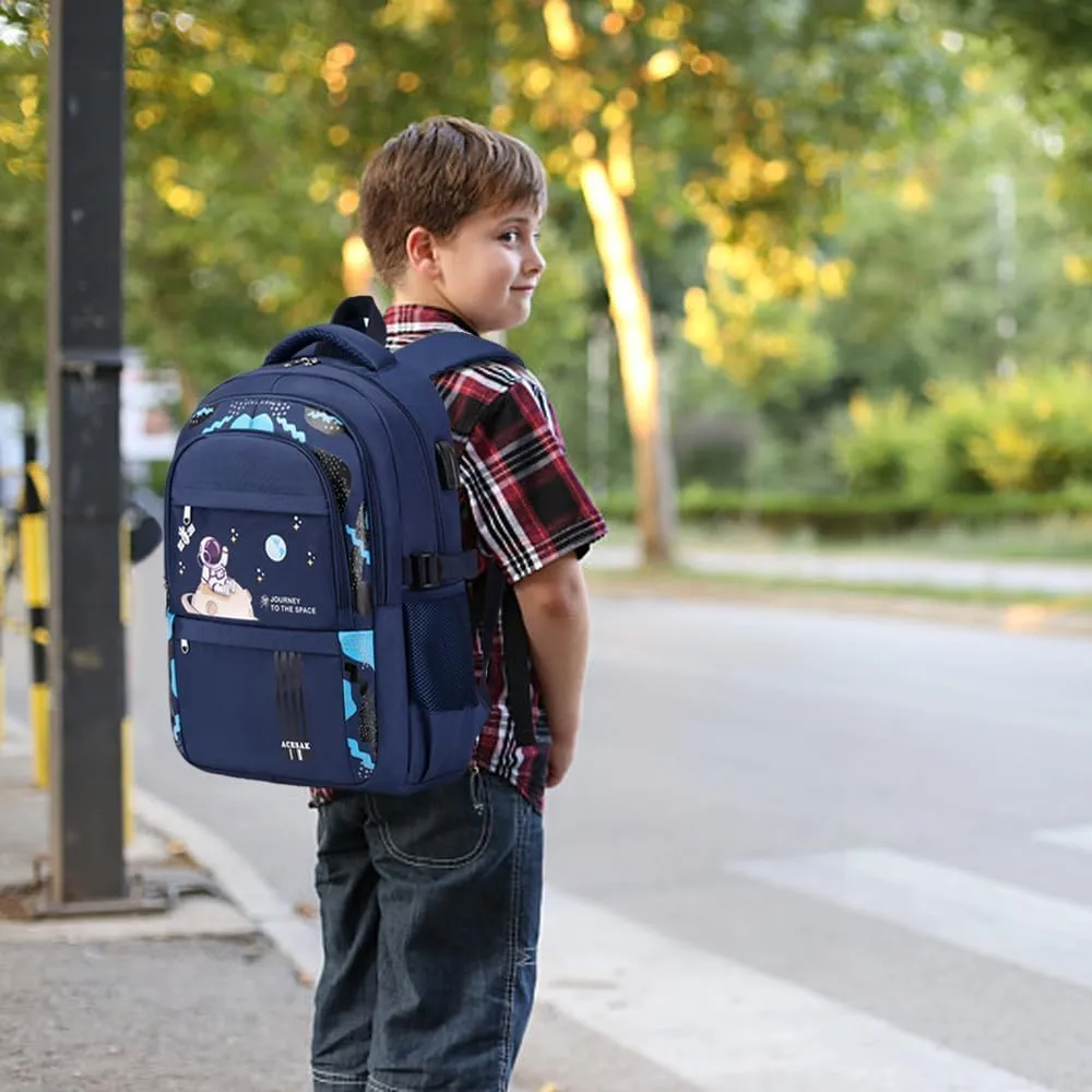 Backpack for Boys - Boy Backpack Schoolbag for Boys Kids Children Teens Girls Elementary Middle School Bags, Waterproof Lightweight Kids Bookbag Backpacks Casual Daypack with Lunch Bag Set