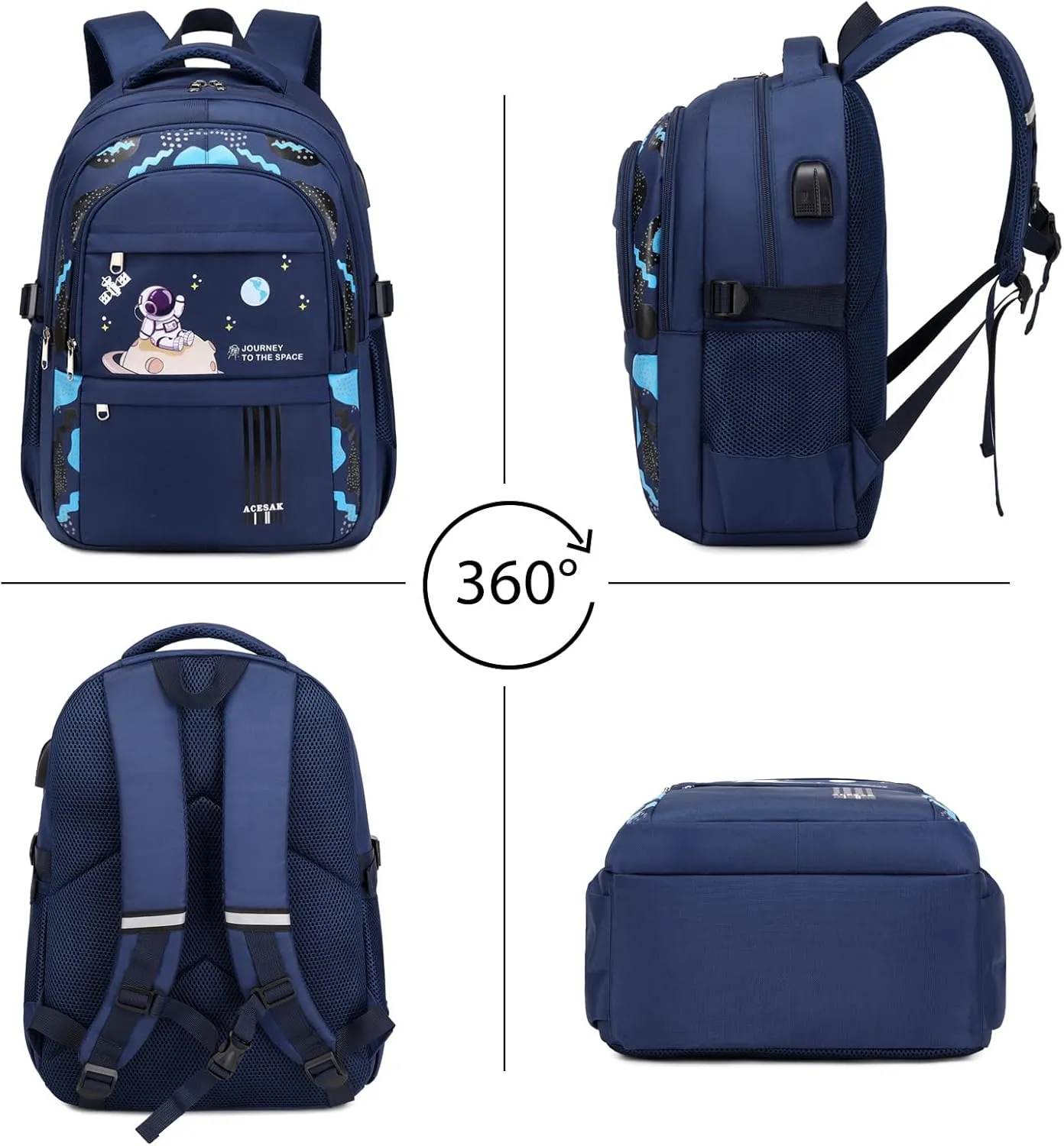 Backpack for Boys - Boy Backpack Schoolbag for Boys Kids Children Teens Girls Elementary Middle School Bags, Waterproof Lightweight Kids Bookbag Backpacks Casual Daypack with Lunch Bag Set