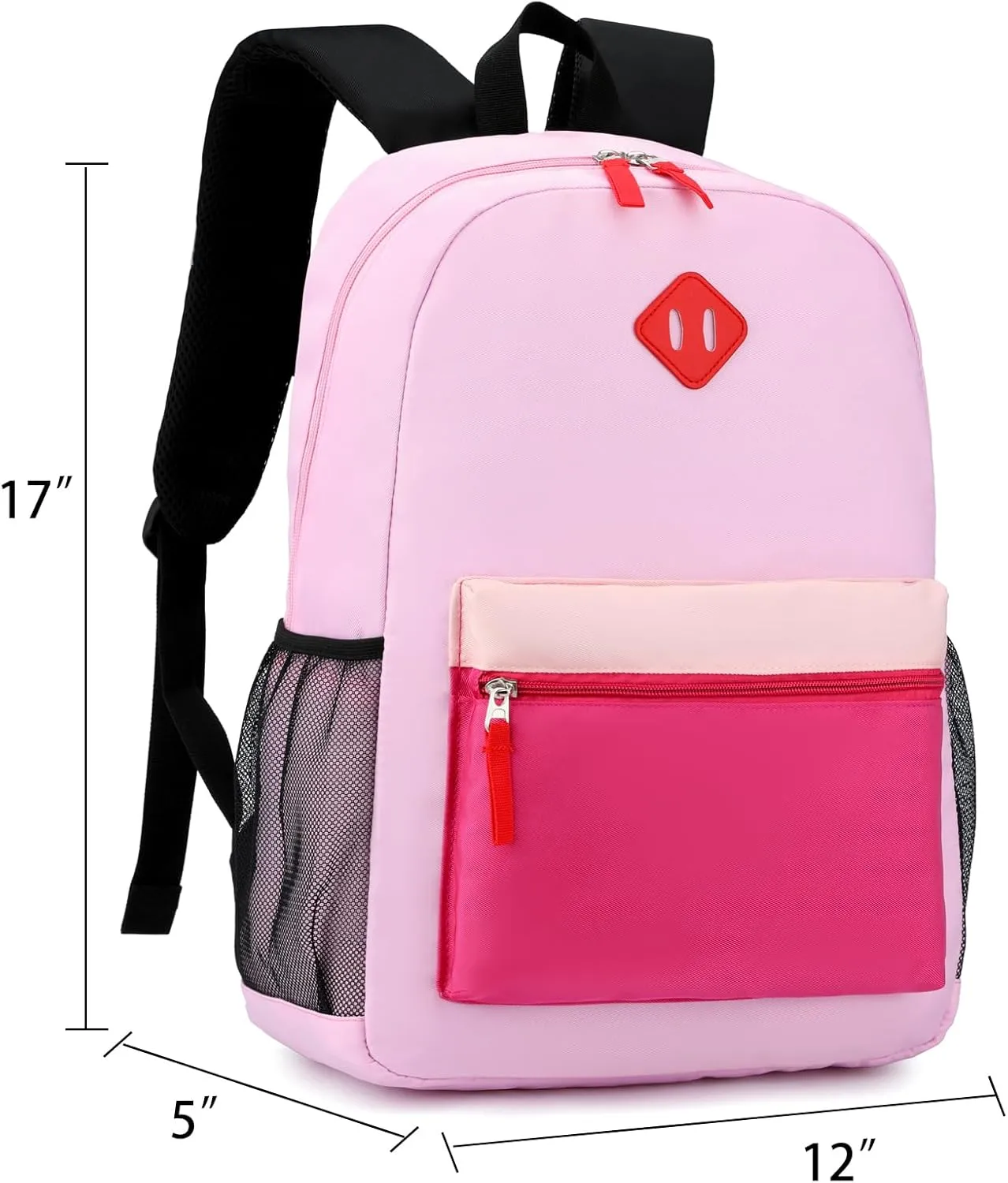 Backpack Set for Girls Boy Kids Backpack with Lunch Box for Elementary Primary Kindergarten School Bag (Taropurple Pink, Large)