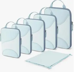BAGSMART Compression Packing Cubes for Travel, 6 Set Travel Packing Cubes for Suitcases, Compression Suitcases Organizers Bag Set for Travel Essentials, Lightweight Packing Organizers with Shoe Bag