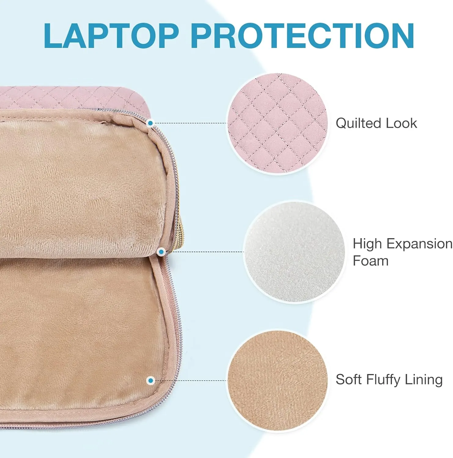BAGSMART Laptop Sleeve Carrying Case for 13-13.3 inch Notebooks - Compatible with MacBook Pro 14 Inch and MacBook Air - Protective Bag with Pocket, Handles, Pink