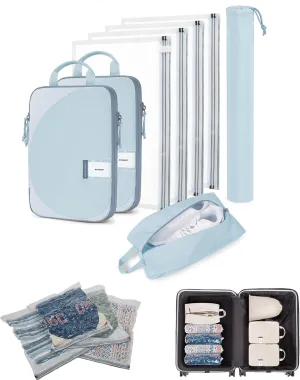 BAGSMART Packing Cubes for Suitcases, 8 Set Suitcase Organizer Bags Set & Vacuum Storage Bags for Travel