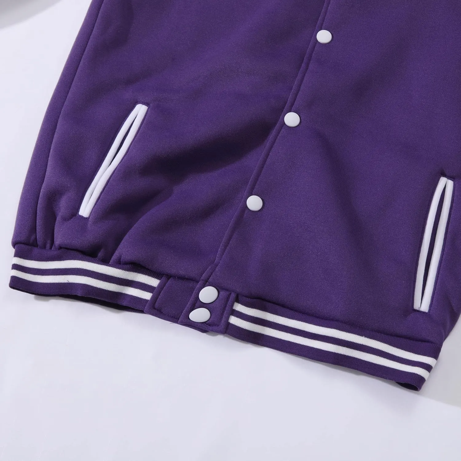 BAICAIYU Men's Baseball Varsity Jacket Hooded Button Closure Coat Fashion Leather Sleeve Letterman Bomber Top