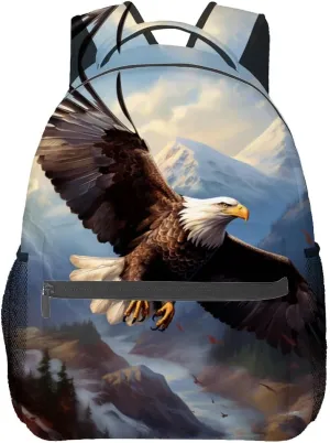 Bald Eagle Backpack Travel Backpacks Laptop Rucksack,School Bookbag for Women Kids Boys Girls,Eagle Back Pack Accessories Bags,Ideal Gifts for Work, Outdoor Adventures