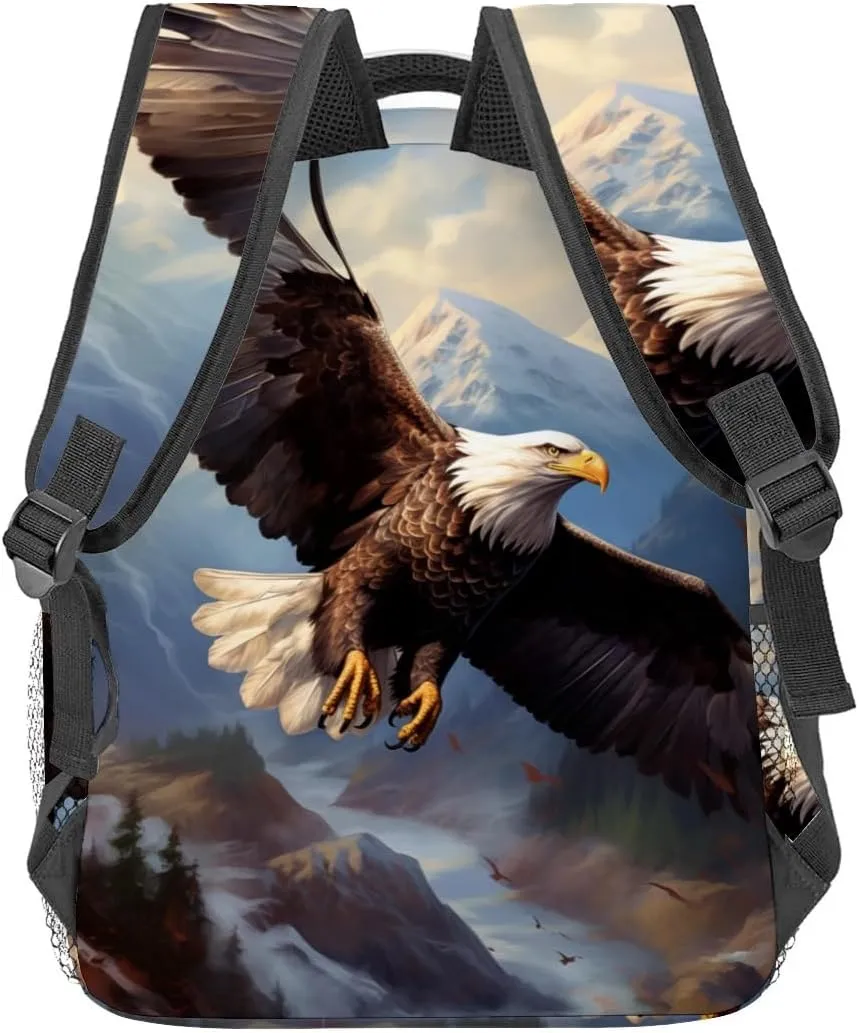 Bald Eagle Backpack Travel Backpacks Laptop Rucksack,School Bookbag for Women Kids Boys Girls,Eagle Back Pack Accessories Bags,Ideal Gifts for Work, Outdoor Adventures