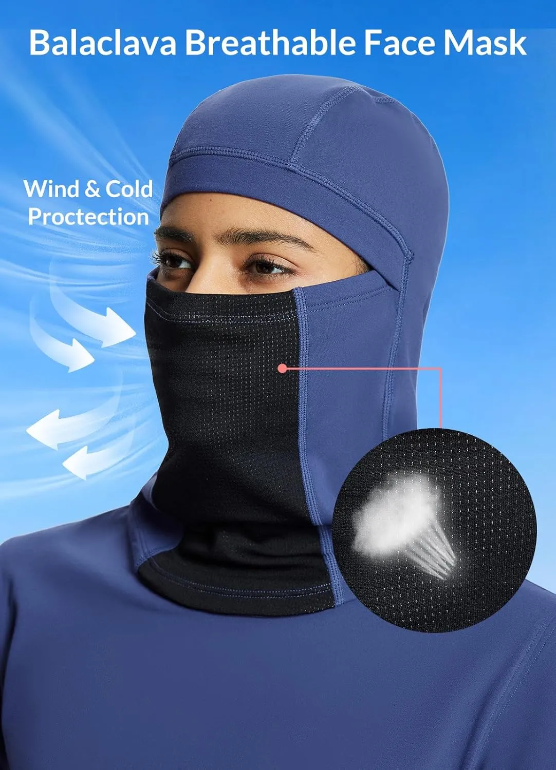 baleaf Thermal Long Sleeve Women Shirts Winter Clothes Cowl Neck Warm Fleece Base Layer Tops with Balaclava and Thumbholes