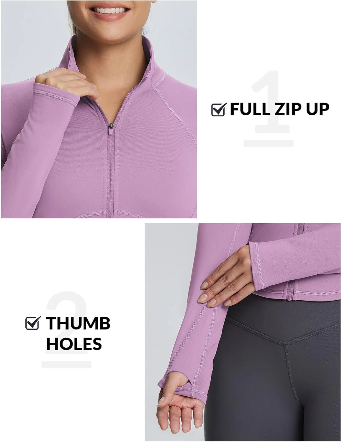 baleaf Women's Fleece Jacket for Running Zip Up Jackets Cold Weather Gear Workout Bbl Tights Yoga