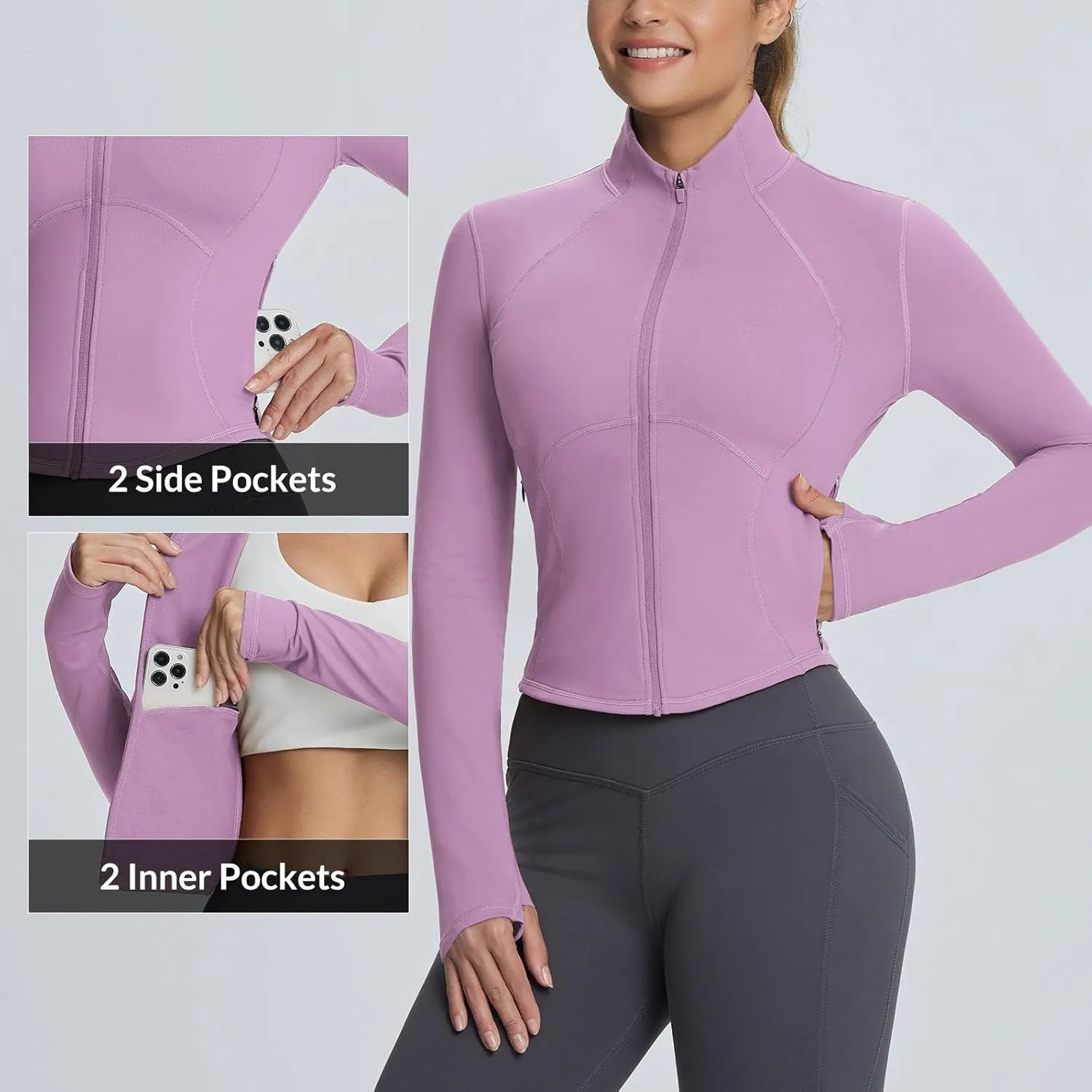 baleaf Women's Fleece Jacket for Running Zip Up Jackets Cold Weather Gear Workout Bbl Tights Yoga