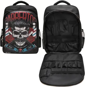 Barber Travel Bag Backpack BAEBERPLAN Large Organizer for Barbers Clippers and Supplies Portable Hairstylist Clipper Hairdresser Bag Backpack (Black - Red)