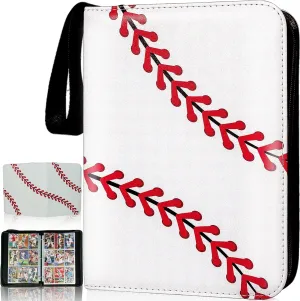 Baseball Gifts Cards Binder with Sleeves - 9 Pocket, Double Sided, 50 Removable Sleeves, Collectible 900 Cards - Zip Trading Card Collection/Collector Albums/Folder for MTG, TCG, Sport Cards