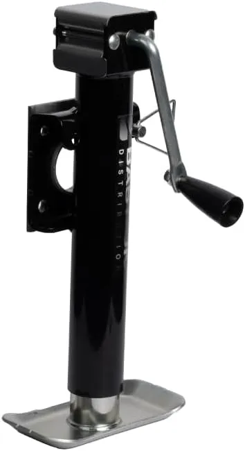 Bastion Distribution Weld-On Side-Wind Jack | Adjustable Drop Leg | Heavy Duty | 2000lb Capacity | Trailer Stabilizing Jack for RVs, Campers, & Utility Trailers | 25" to 45" Height | BD-SW-2000-WD