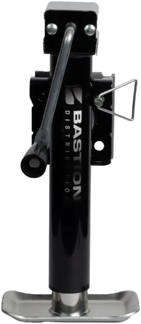 Bastion Distribution Weld-On Side-Wind Jack | Adjustable Drop Leg | Heavy Duty | 2000lb Capacity | Trailer Stabilizing Jack for RVs, Campers, & Utility Trailers | 25" to 45" Height | BD-SW-2000-WD