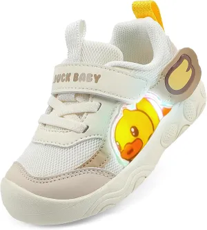 B.Duck Toddler Shoes for Girl and Boy Light Up Shoes [Comfortable & Playful] Kids Shoes with Led Toddler Running Shoes Toddler/Little Kid Sneakers Cute Cartoon Dinosaur Shoes Size 4-13