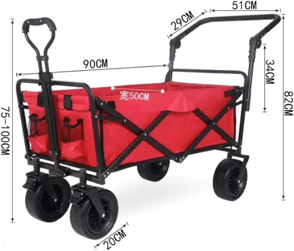 beach trolley, garden cart, utility cart, foldable cart, multifunctional folding camping cart, 12 bearing universal wheeled cart, grocery cart, utilitai cart
