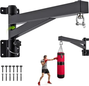 BeneLabel 17" 24" Punching Bag Hanger Wall Mount 360 Swivel Heavy Bag Hanger 800 LB Capacity Boxing Bag Mount Bracket for Home Gym Muay Thai Bag