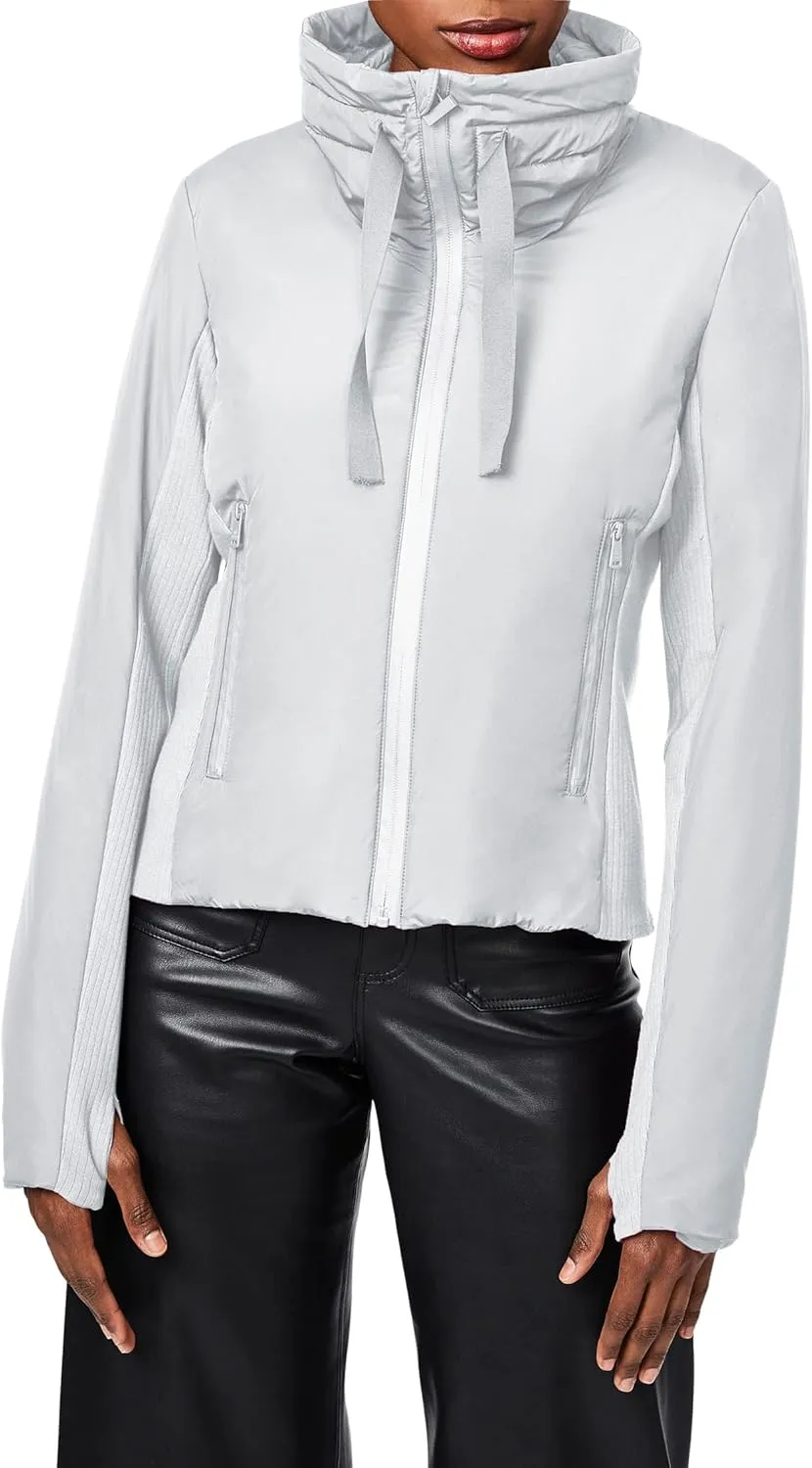 Bernardo Fashions Recycled Softy Glam Puffer with Knit Trim