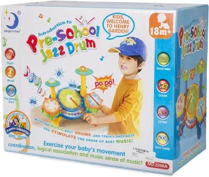 Big Beats Pre-School Jazz Drum Set with Preloaded Songs and Music with Educational Activities Like Counting and Developing A Sense of Music Beat