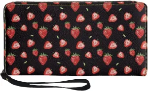 Binienty Womens Zipper Wallet, PU Leather Wristlet Purse, Zip Around Card Holder Organizer Clutch Handbag