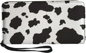 Binienty Womens Zipper Wallet, PU Leather Wristlet Purse, Zip Around Card Holder Organizer Clutch Handbag