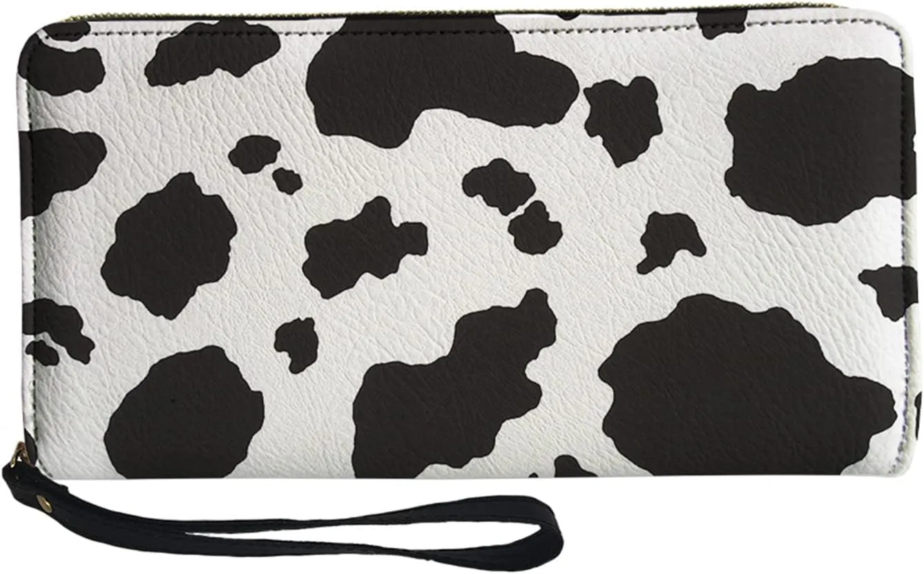 Binienty Womens Zipper Wallet, PU Leather Wristlet Purse, Zip Around Card Holder Organizer Clutch Handbag