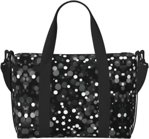 Black And White Dot Print Print Versatile Gym Sports Bag,Companion For Your Journeys And Fitness Routines
