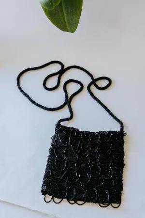 Black Flapper Beaded Bag