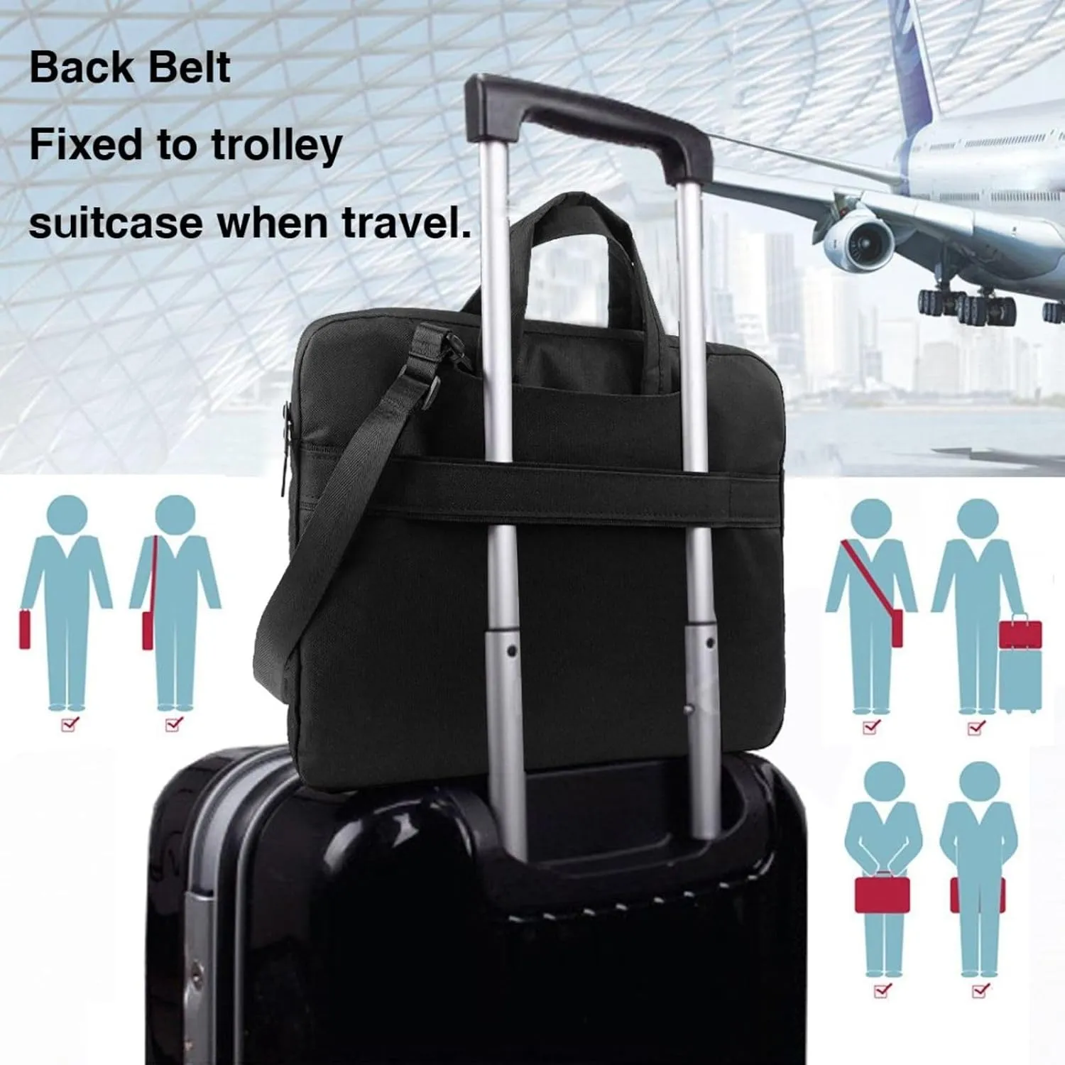 Black Gibbon Monkey Print Protective Laptop Bag Versatile Bags Computer Case Soft Women Men Unique