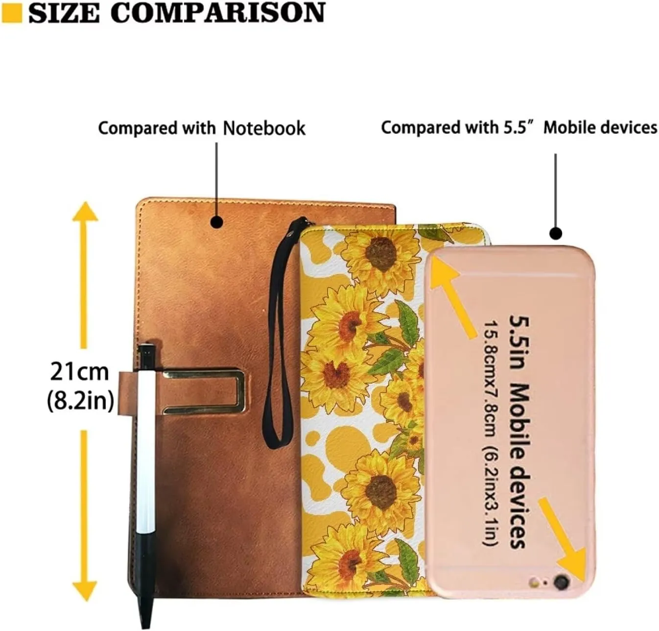 Black Horse Wristlet Wallet for Womens Leather RFID Blocking Zip Around Card Holder Organizer Travel Clutch Bags