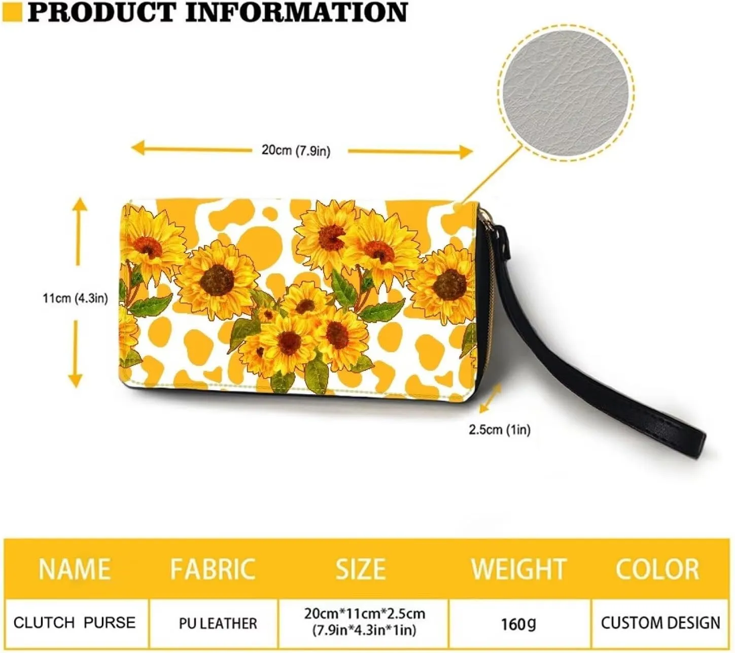 Black Horse Wristlet Wallet for Womens Leather RFID Blocking Zip Around Card Holder Organizer Travel Clutch Bags