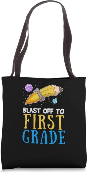 Blast Off to First Grade Elementary Apparel Back to School Tote Bag