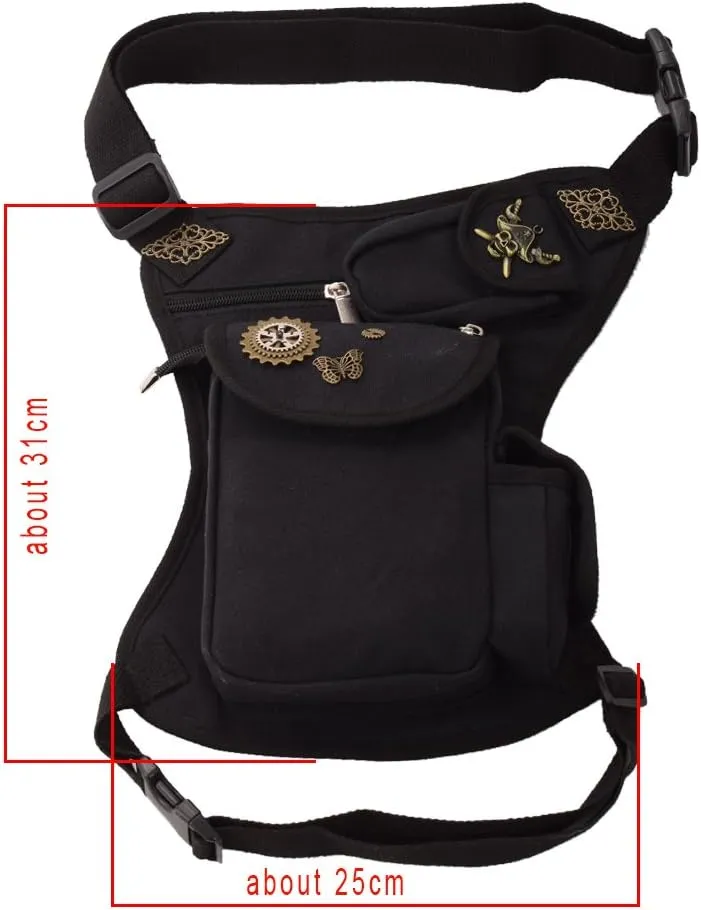 BLESSUME Steampunk Fannypack Cotton Waistbag Travel Practical Belt