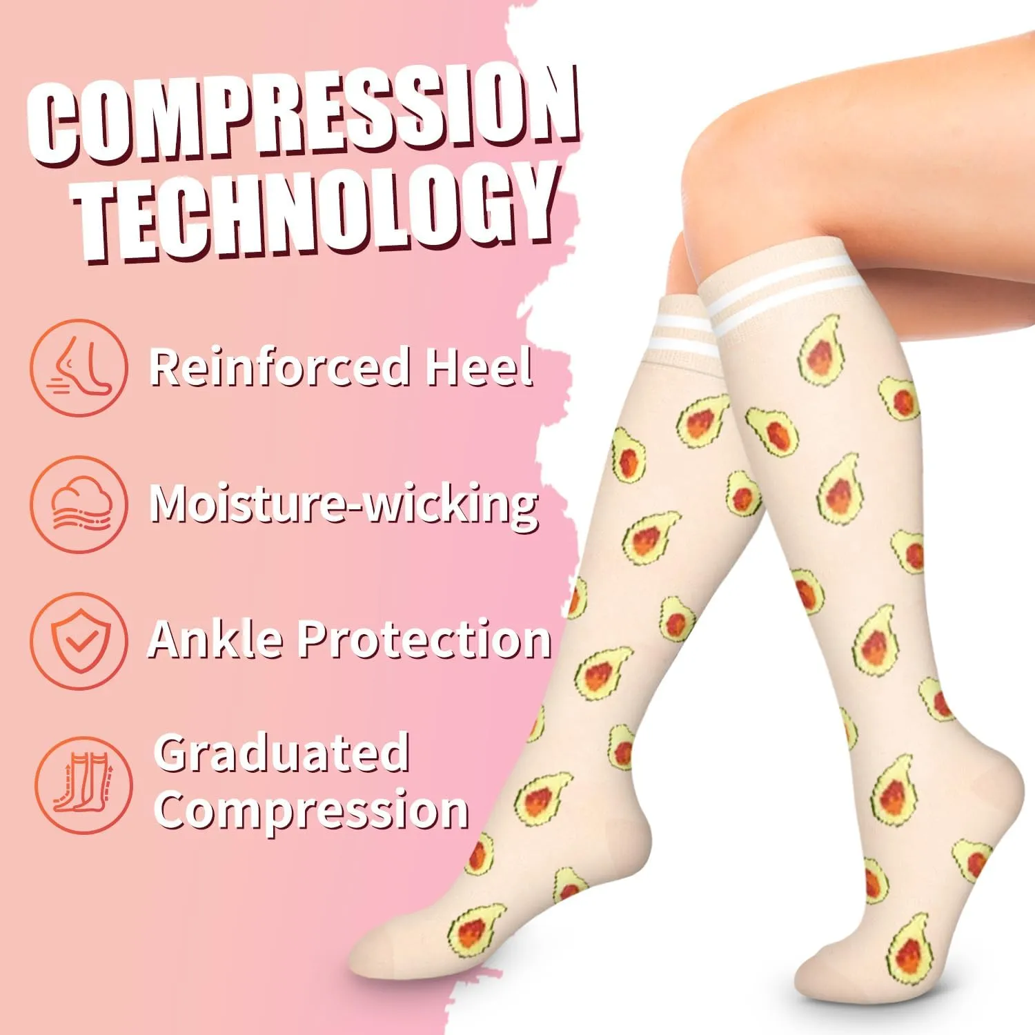 Bluemaple Copper Compression Socks For Women & Men Circulation - Best for Running,Nursing,Hiking,Flight&Travel