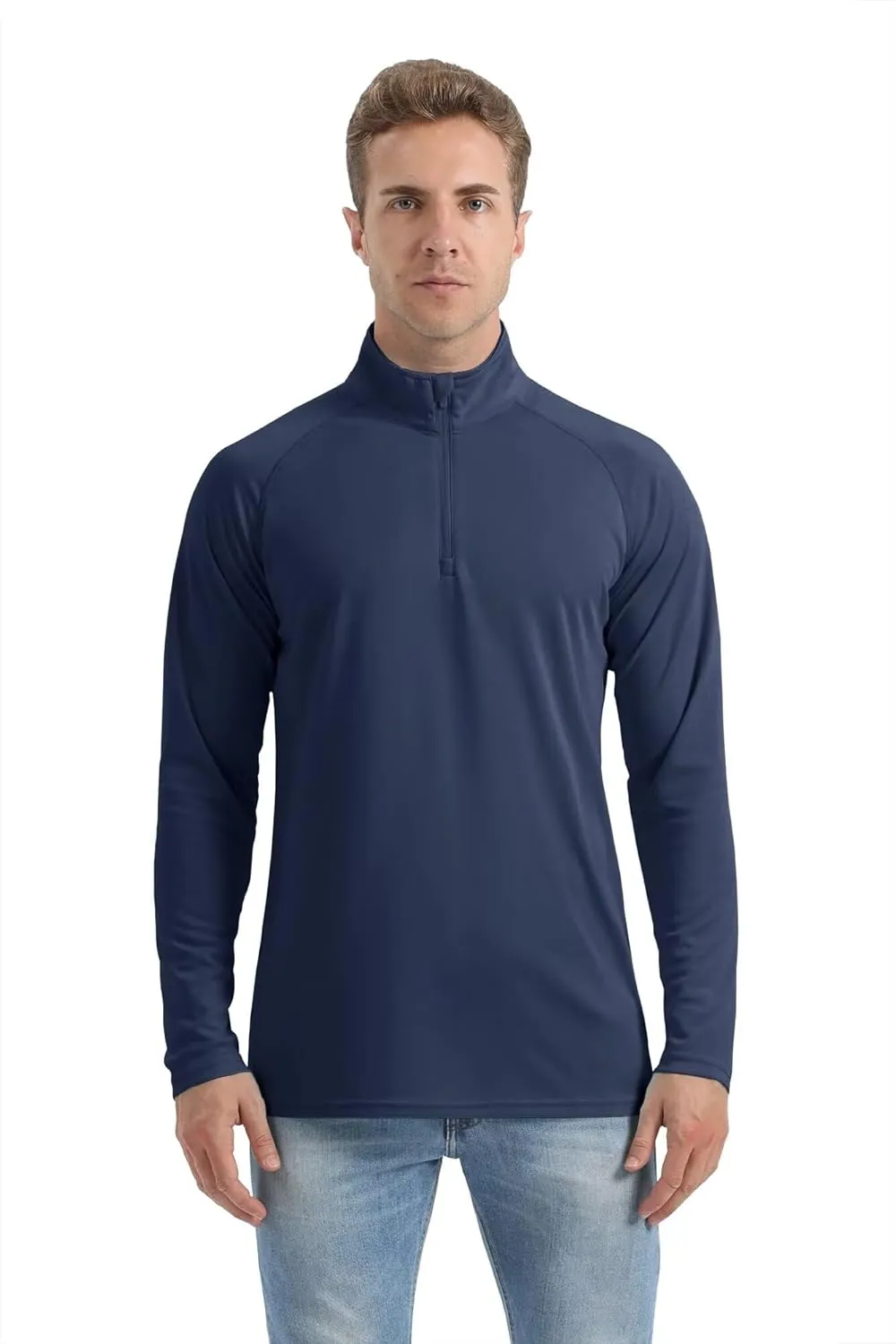 Boladeci Men's UPF 50  Sun Shirts 1/4 Zip Long Sleeve SPF UV Protection Lightweight Quick Dry Quarter Zip Golf Shirts