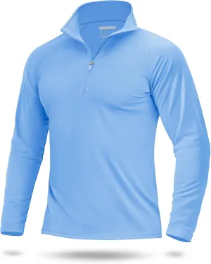 Boladeci Men's UPF 50  Sun Shirts 1/4 Zip Long Sleeve SPF UV Protection Lightweight Quick Dry Quarter Zip Golf Shirts