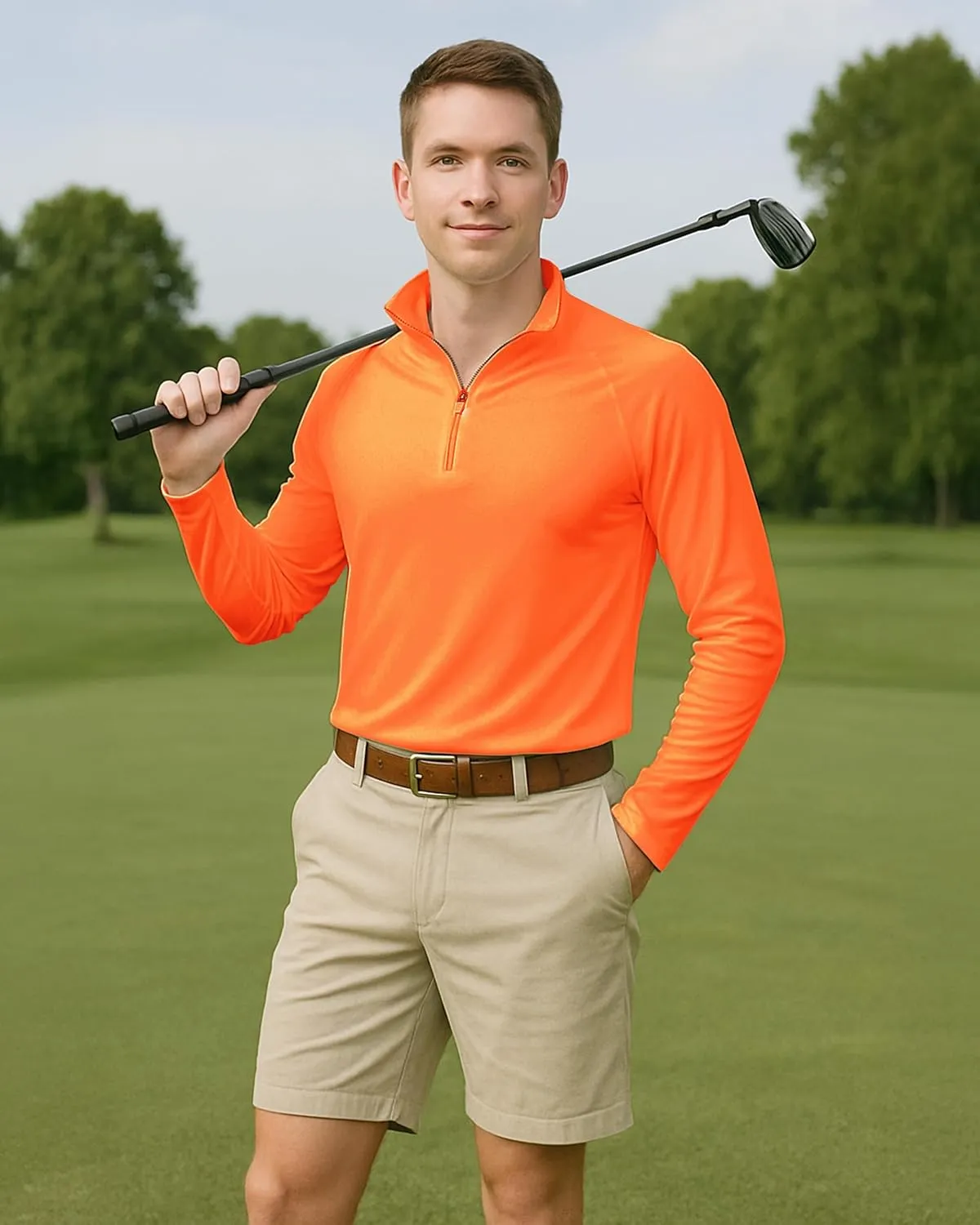 Boladeci Men's UPF 50  Sun Shirts 1/4 Zip Long Sleeve SPF UV Protection Lightweight Quick Dry Quarter Zip Golf Shirts