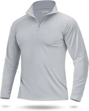 Boladeci Men's UPF 50  Sun Shirts 1/4 Zip Long Sleeve SPF UV Protection Lightweight Quick Dry Quarter Zip Golf Shirts