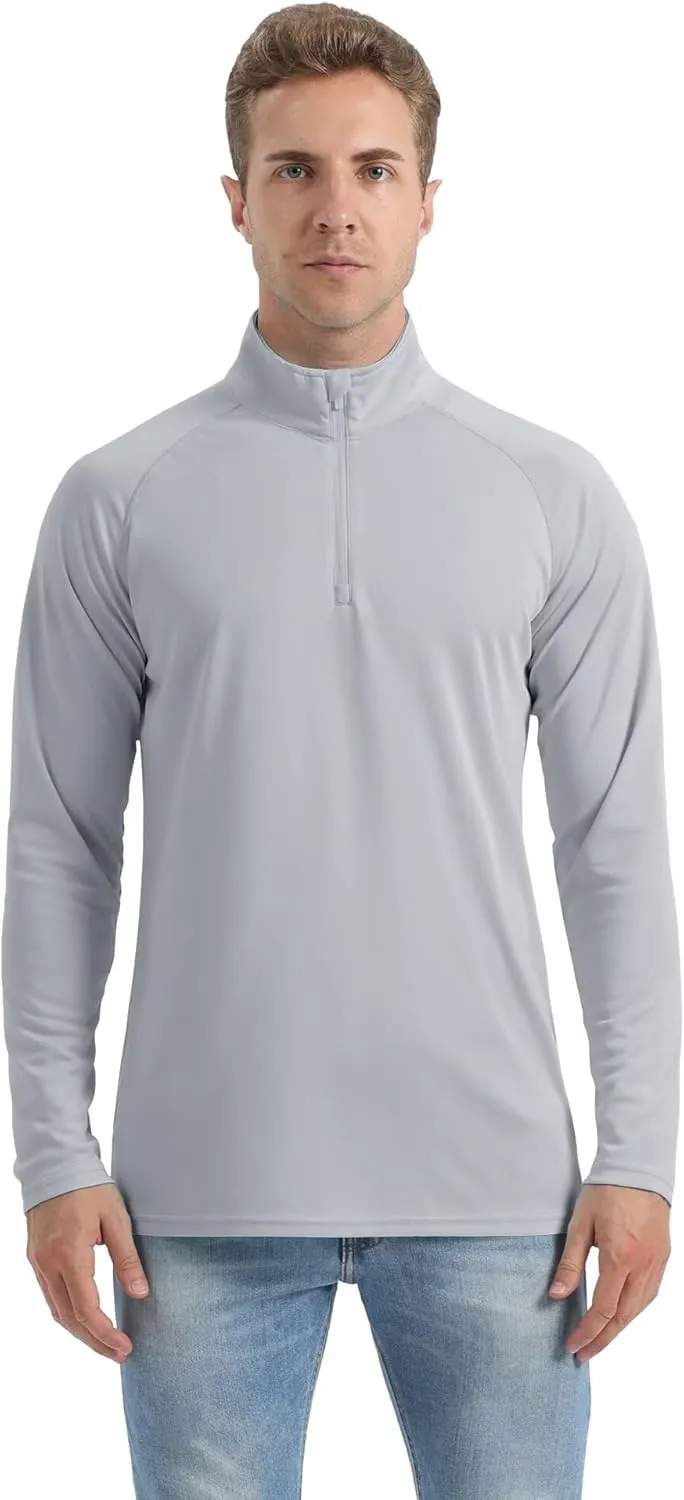 Boladeci Men's UPF 50  Sun Shirts 1/4 Zip Long Sleeve SPF UV Protection Lightweight Quick Dry Quarter Zip Golf Shirts