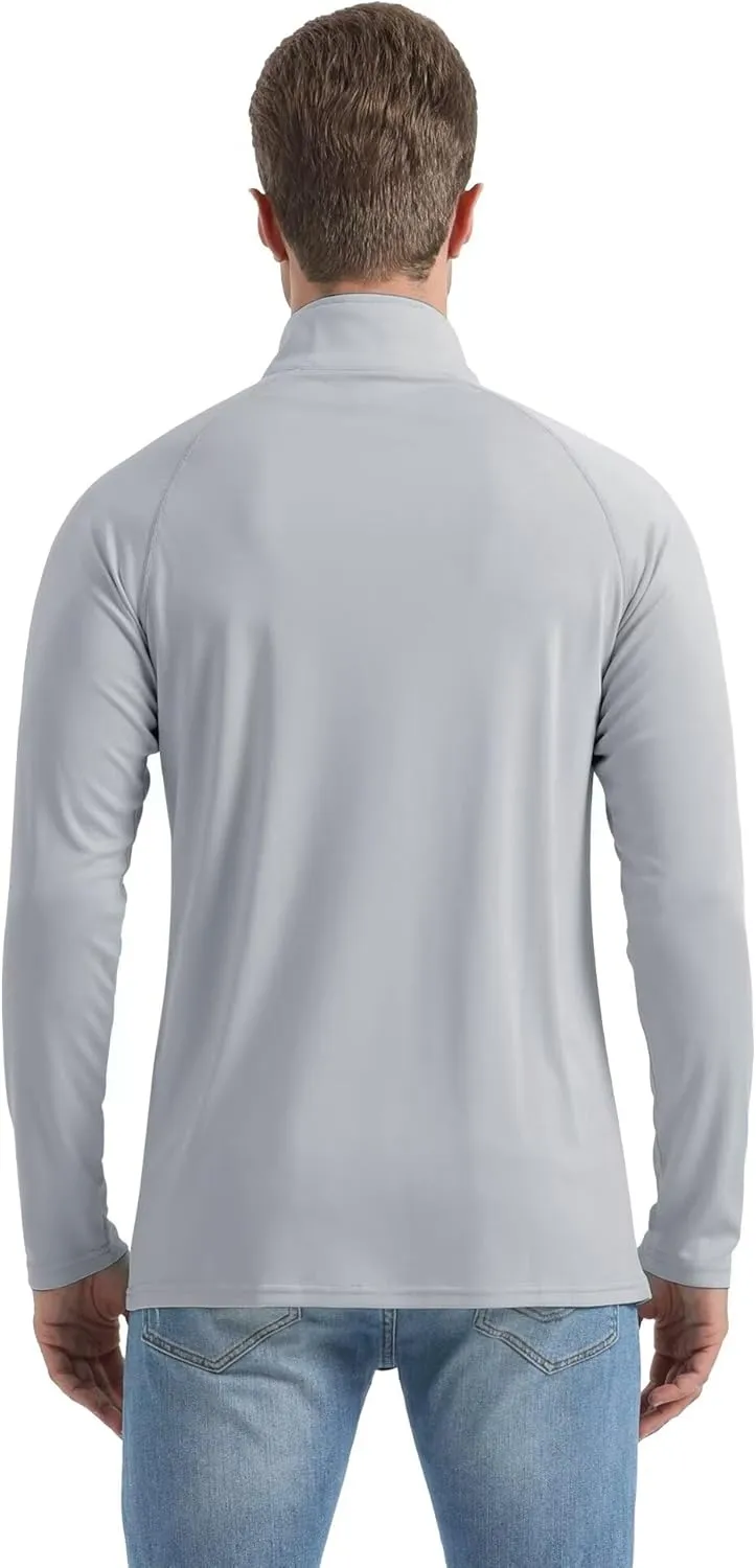 Boladeci Men's UPF 50  Sun Shirts 1/4 Zip Long Sleeve SPF UV Protection Lightweight Quick Dry Quarter Zip Golf Shirts