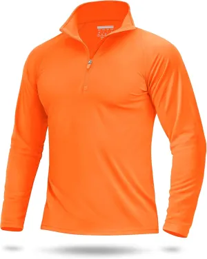 Boladeci Men's UPF 50  Sun Shirts 1/4 Zip Long Sleeve SPF UV Protection Lightweight Quick Dry Quarter Zip Golf Shirts