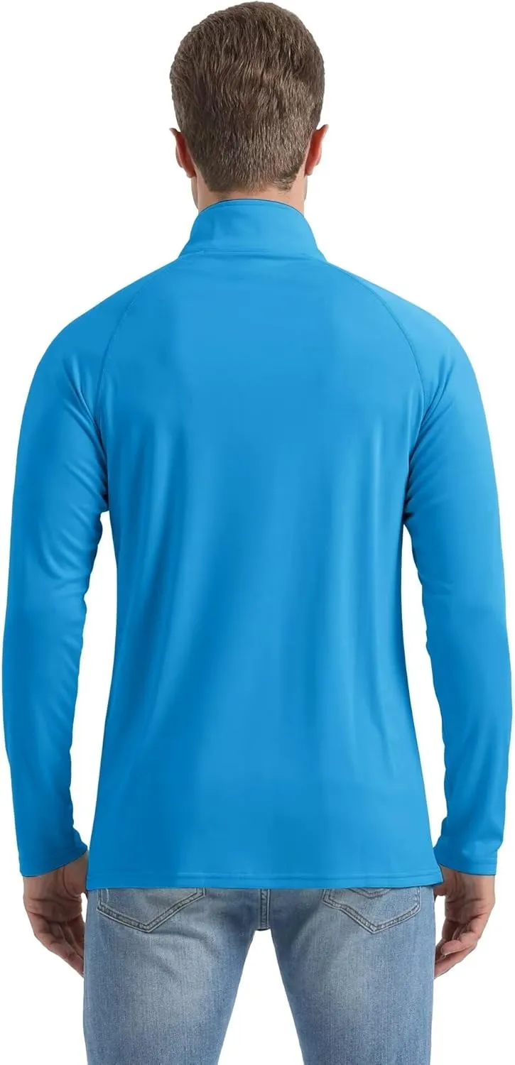 Boladeci Men's UPF 50  Sun Shirts 1/4 Zip Long Sleeve SPF UV Protection Lightweight Quick Dry Quarter Zip Golf Shirts
