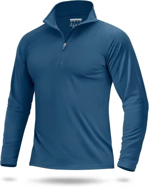 Boladeci Men's UPF 50  Sun Shirts 1/4 Zip Long Sleeve SPF UV Protection Lightweight Quick Dry Quarter Zip Golf Shirts