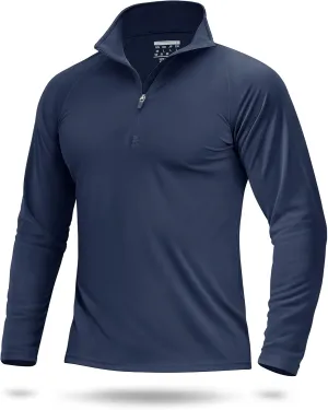 Boladeci Men's UPF 50  Sun Shirts 1/4 Zip Long Sleeve SPF UV Protection Lightweight Quick Dry Quarter Zip Golf Shirts