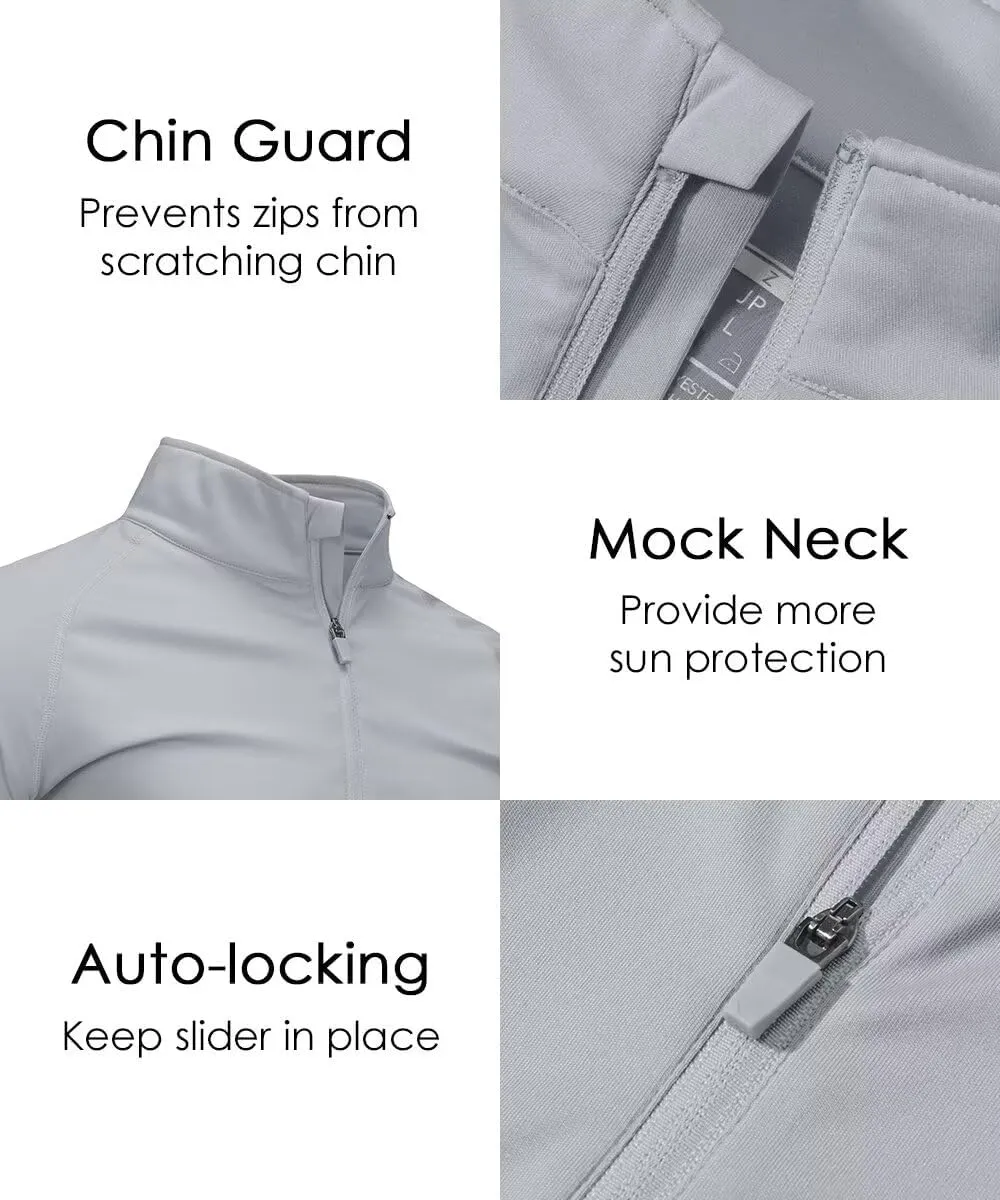 Boladeci Men's UPF 50  Sun Shirts 1/4 Zip Long Sleeve SPF UV Protection Lightweight Quick Dry Quarter Zip Golf Shirts