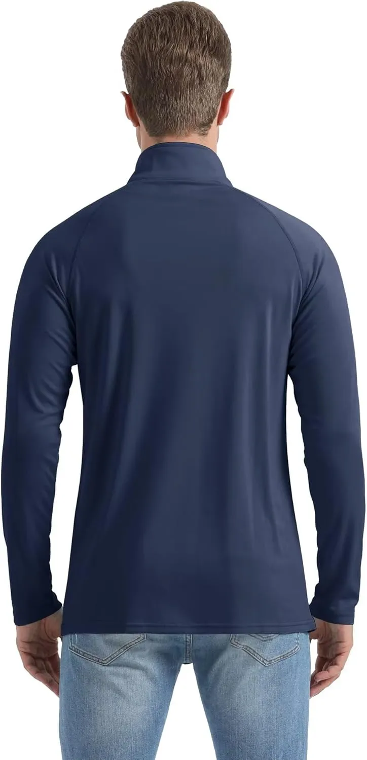 Boladeci Men's UPF 50  Sun Shirts 1/4 Zip Long Sleeve SPF UV Protection Lightweight Quick Dry Quarter Zip Golf Shirts