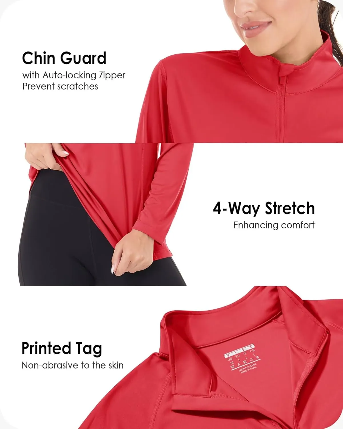 Boladeci Women's 1/4 Zip UPF 50  Sun Shirts Long Sleeve Golf Shirts UV Protection Lightweight Swim Athletic Tops Quick Dry